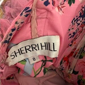 Sherri Hill pink floral prom dress